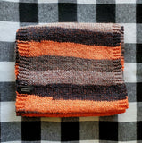 HALLOWEEN Black & Orange Wool Blend Infinity Scarf | Hand Knitted Winter Scarf | USA Made