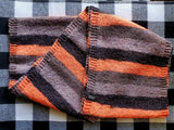 HALLOWEEN Black & Orange Wool Blend Infinity Scarf | Hand Knitted Winter Scarf | USA Made