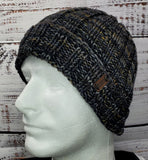 Men's GRAY Malabrigo Merino Wool Watchcap "Sand Storm" | Super Stretchy Knitted Winter Hat | Unisex | USA Made