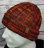 Men's RED Malabrigo Merino Wool Watchcap "Mars" | Super Stretchy Knitted Winter Hat | Unisex | USA Made