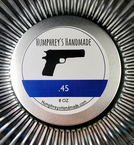 45 Gun Candle | Candle for Men | Hand Poured Soy Wax | 8 oz | USA Made