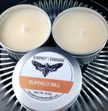 BUFFALO BILL Candle | Leather Scent | Hand Poured Soy Wax | 8 oz | USA Made