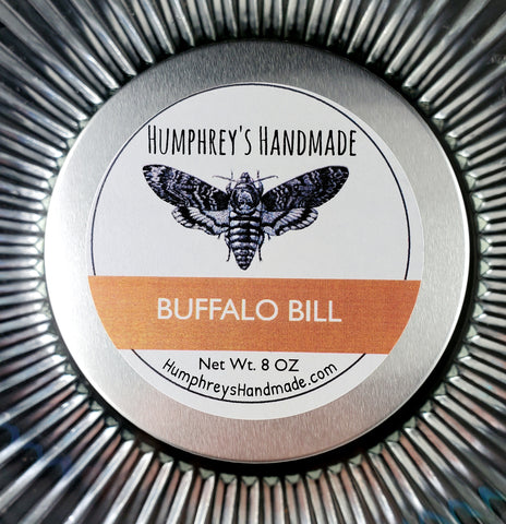 BUFFALO BILL Candle | Leather Scent | Hand Poured Soy Wax | 8 oz | USA Made