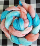 COTTON CANDY Handspun Yarn Hank - 164 Yards #5 Bulky - Merino Wool Yarn Skein - Blue Pink White