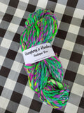 ELLIOTT Handspun Yarn Hank - 124 Yards - Merino Wool & Silk Yarn Skein - Bright Green and Purple