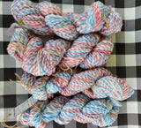 FABLE Handspun Yarn - 490 Yards total - Merino Wool Yarn Skein - Blue Pink Purple