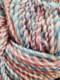 FABLE Handspun Yarn - 490 Yards total - Merino Wool Yarn Skein - Blue Pink Purple
