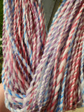 FABLE Handspun Yarn - 490 Yards total - Merino Wool Yarn Skein - Blue Pink Purple