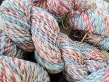 FABLE Handspun Yarn - 490 Yards total - Merino Wool Yarn Skein - Blue Pink Purple