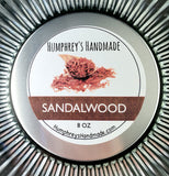 SANDALWOOD Candle | Hand Poured Soy Wax | 8 oz | USA Made