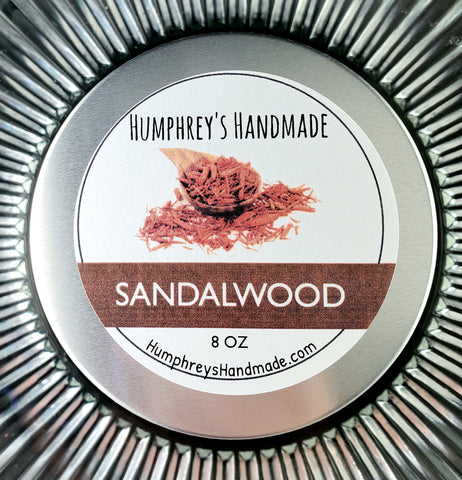 SANDALWOOD Candle | Hand Poured Soy Wax | 8 oz | USA Made