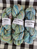 SWEET DREAMS Handspun Yarn - 236 Yards total - Cheviot Wool Yarn Skein - Blue Pink Green