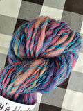 WHIMSY Handspun Yarn Hank - 206 Yards total - Wool Yarn Skein - Colorful Art Yarn - Blue Purple Green