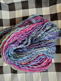 WHIMSY Handspun Yarn Hank - 206 Yards total - Wool Yarn Skein - Colorful Art Yarn - Blue Purple Green