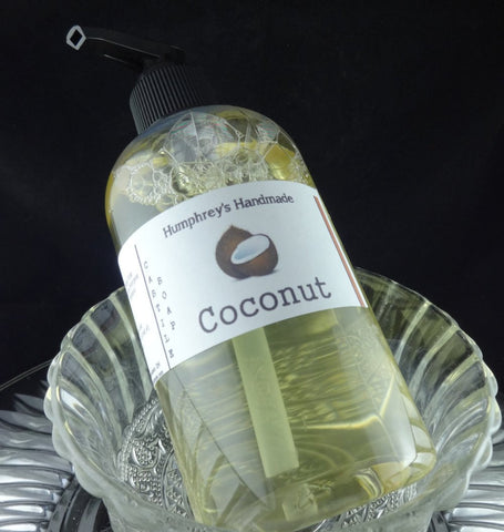 COCONUT Body Wash | 8 oz | Tropical Scent Castile Soap - Humphrey's Handmade