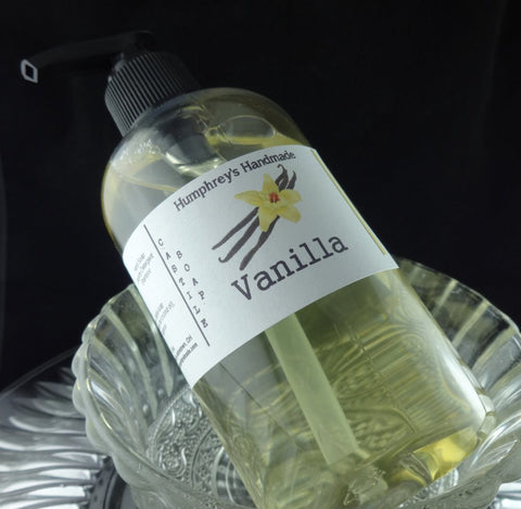 VANILLA Body & Beard Wash | 8 oz | Unisex | Warm Vanilla Scent Castile Soap - Humphrey's Handmade