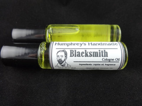 BLACKSMITH Men's Cologne Oil | Roll On Jojoba Oil | Tobacco Blossom Caramel - Humphrey's Handmade