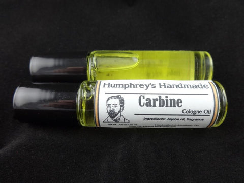 CARBINE Men's Cologne Oil | Roll On Jojoba Oil | Gun Oil Scent - Humphrey's Handmade