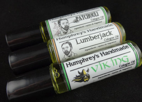 PICK ANY THREE Men's Cologne Oils | Cologne Oil Sampler | Golden Jojoba Oil - Humphrey's Handmade