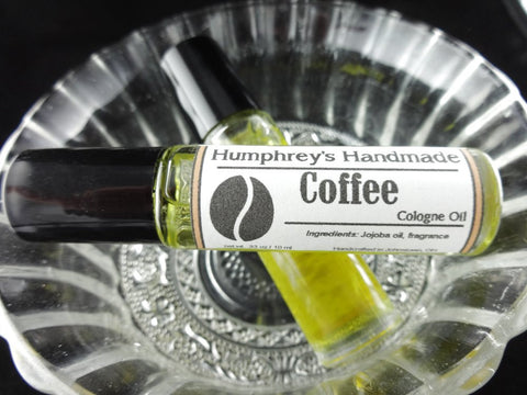 COFFEE Cologne Oil | Unisex Roll On | Coffee Bean Scent | Golden Jojoba Oil - Humphrey's Handmade