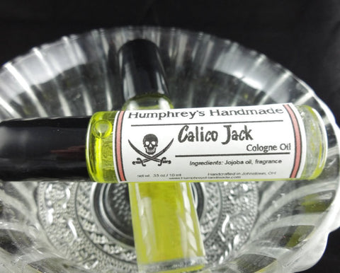CALICO JACK Cologne Oil | Men's Roll On Jojoba Oil | Spicy | Lavender | Amber | Lemon | Sage | Sandalwood - Humphrey's Handmade