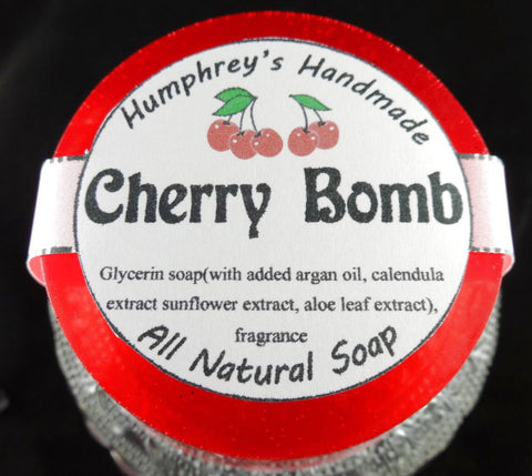 CHERRY BOMB Soap | Black Cherry Almond Scent |Women's Shave Soap | Body Soap - Humphrey's Handmade