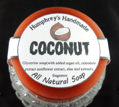 COCONUT Glycerin Soap | Tropical Shave & Shampoo Soap | Unisex | Argan Oil - Humphrey's Handmade