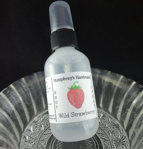 WILD STRAWBERRY Body Spray | 2 oz | All Natural Perfume | Strawberry Sugar - Humphrey's Handmade