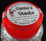 SANTAS 'STACHE Soap | Glycerin Cherrywood Tobacco Raspberry Scented | Unisex | Shave Bar | Beard Wash - Humphrey's Handmade