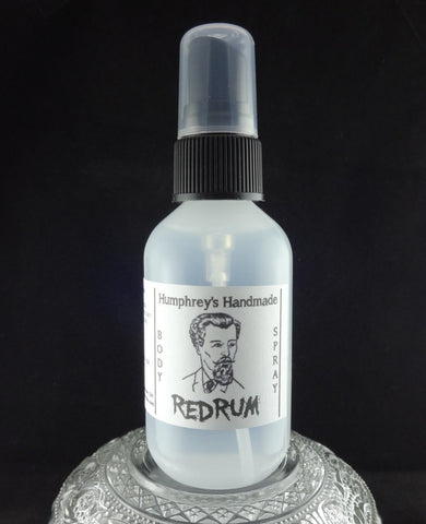 REDRUM Men's Body Spray | 2 oz | Bay Rum | Bay Leaves | Orange Peel | Zest - Humphrey's Handmade