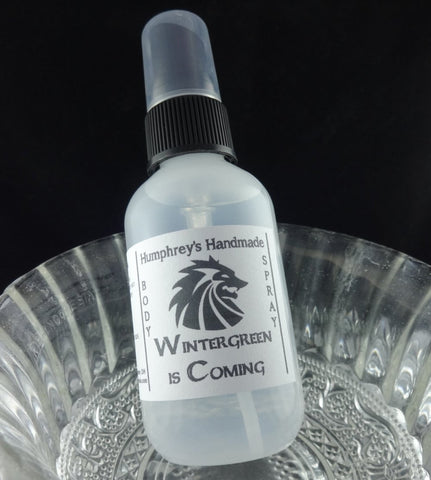 WINTERGREEN IS COMING Body Spray | 2 oz | Unisex | All Natural | Sweet Mint - Humphrey's Handmade