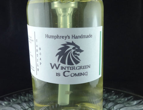 WINTERGREEN IS COMING Body & Beard Wash | 8 oz | Sweet Mint Scent Castile Soap | Essential Oil - Humphrey's Handmade