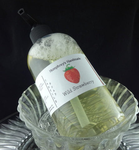 STRAWBERRY Body Wash | 8 oz | Women's Sugared Strawberries Scent Castile Soap - Humphrey's Handmade