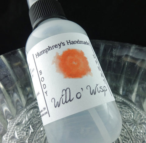 WILL O WISP Body Spray | 2 oz | Mango | Strawberries | Freesia | All Natural Perfume - Humphrey's Handmade